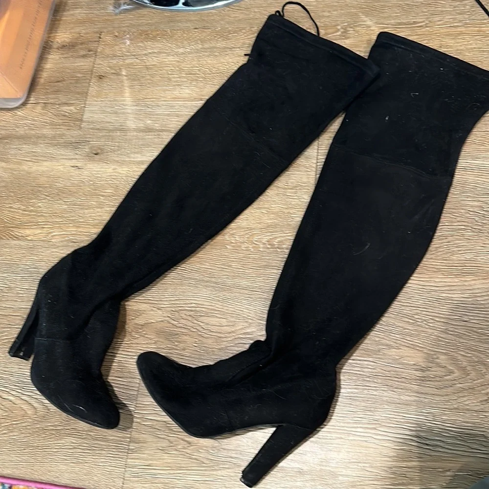 MOVING SALE Steve Madden black over the knee block heel boot
